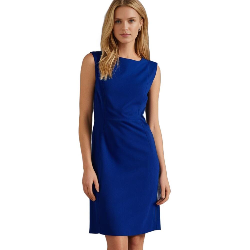 Marc New York Andrew Marc Royal Blue Sheath Dress Size 18 Petite (Tag Reads 14)